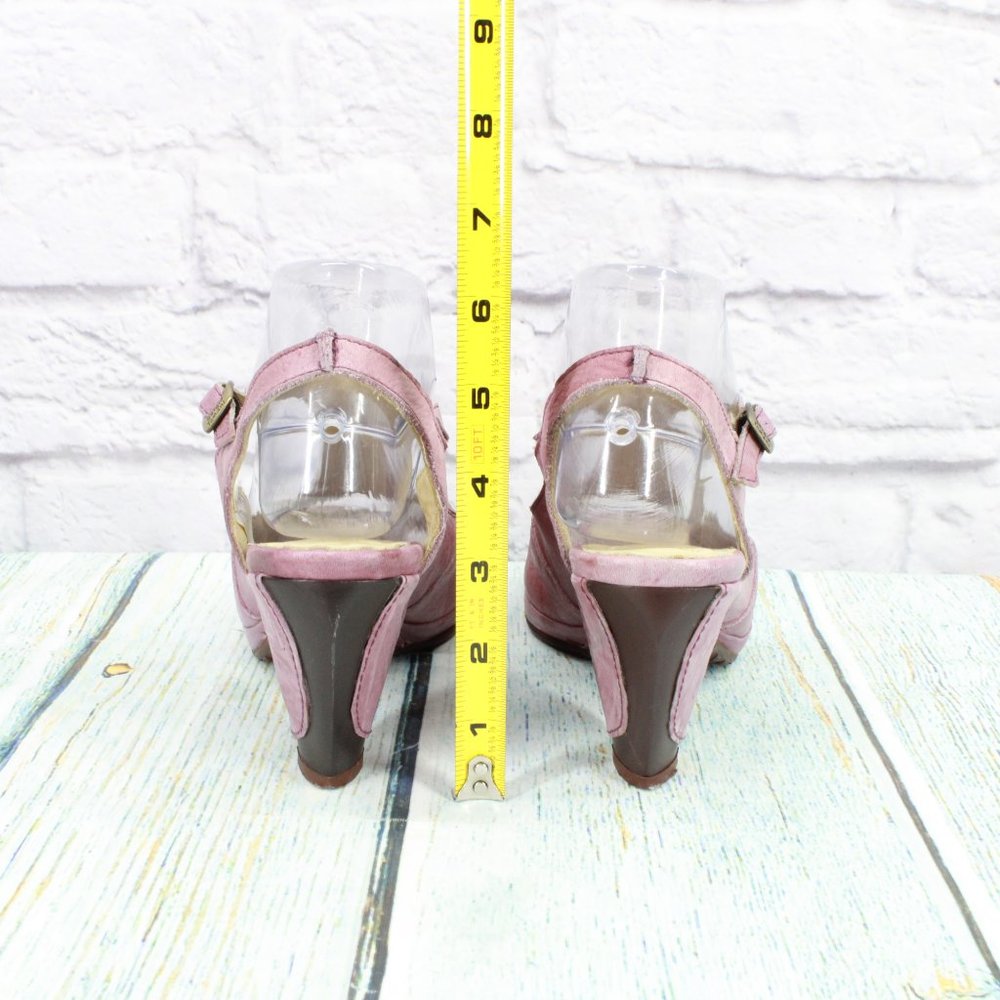 Sergio Tomani Pink Leather Ankle Strap Dress Pump Shoes Size 7.5 - 8 - Picture 6 of 9
